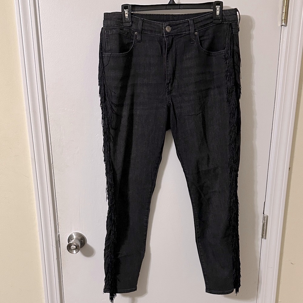 Levi's Black Skinny Jeans with Fringe